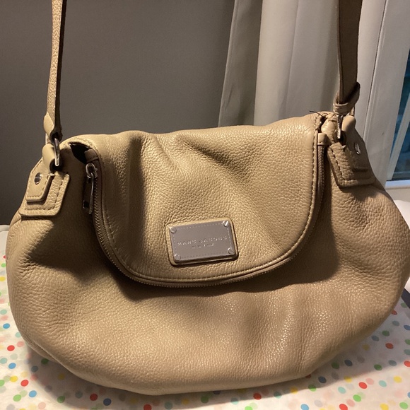 Marc Jacobs purse beige gray soft Leather shoulder bag luxury cream COA- SALE - Picture 11 of 14